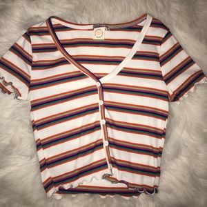 Rainbow striped crop top